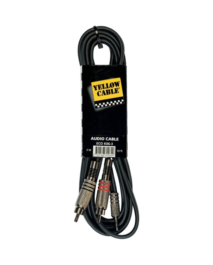 YELLOW CABLE K06M-3 - Cable mini jack stereo / 2 RCA Mâles