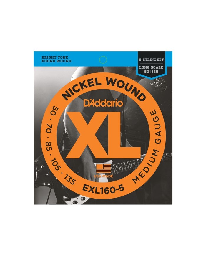 D'ADDARIO EXL160-5 50 - 135 - Cordes basse 5 cordes