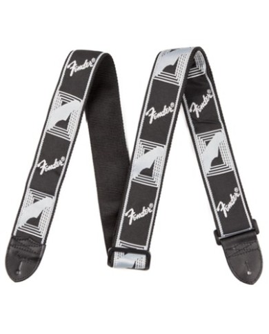 FENDER Monogrammed strap Black/light Grey/Dark grey - Sangle guitare