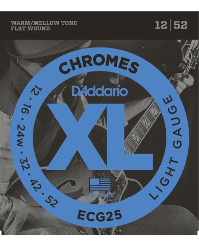 D'ADDARIO XL CHROMES ECG25 Light 12 - 52 - Cordes guitare électrique D'ADDARIO XL CHROMES ECG25 Light 12 - 52 - Cordes guitare électrique