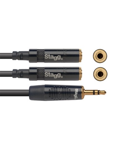 STAGG NYA010/MPS2MJSR - Cable Y mini jack stereo / 2 mini jack femelle stereo