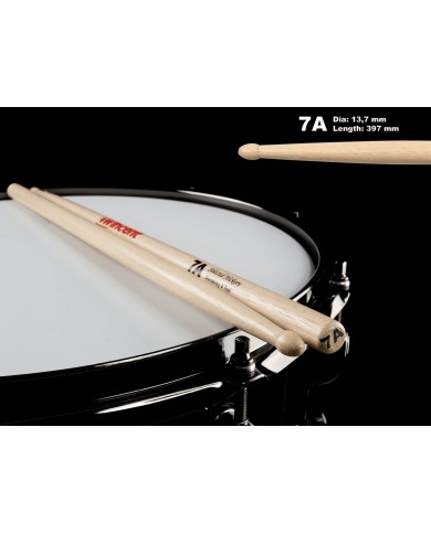 WINCENT 7A Hickory - Paire de baguettes de batterie WINCENT 7A Hickory - Paire de baguettes de batterie