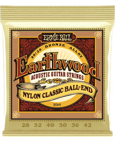 ERNIE BALL - 2069 - CORDES ACOUSTIQUES - Folk nylon à boule 28-42