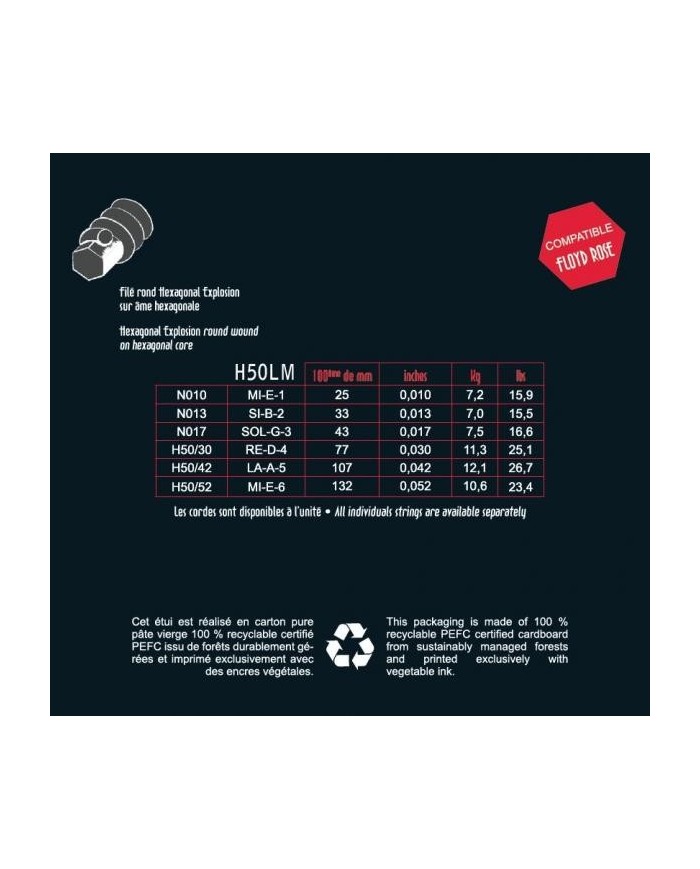 SAVAREZ H50LM Hexagonal Explosion 10-52 - Cordes guitare électrique