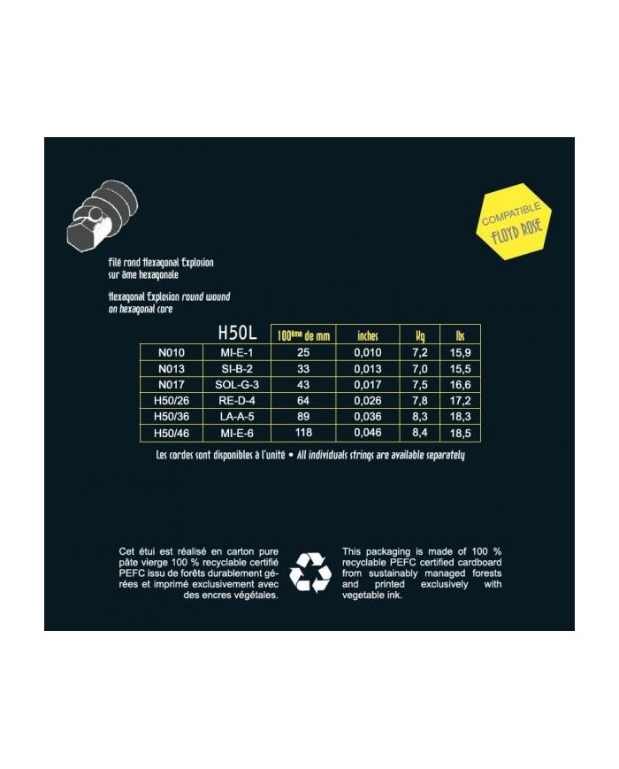 SAVAREZ H50L Hexagonal Explosion 10-46 - Cordes guitare électrique SAVAREZ H50L Hexagonal Explosion 10-46 - Cordes guitare électrique
