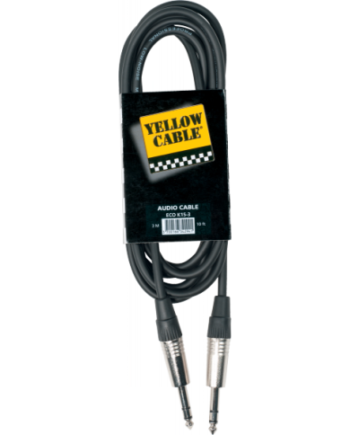 YELLOW CABLE - K15-3 - JACK STEREO MÂLE / JACK STEREO MÂLE - 3m