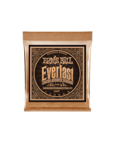 ERNIE BALL - 2548 - CORDES ACOUSTIQUE - LIGHT EVERLAST COATED PHOSPHOR BRONZE 11-52 ERNIE BALL - 2548 - CORDES ACOUSTIQUE - LIGHT EVERLAST COATED PHOSPHOR BRONZE 11-52