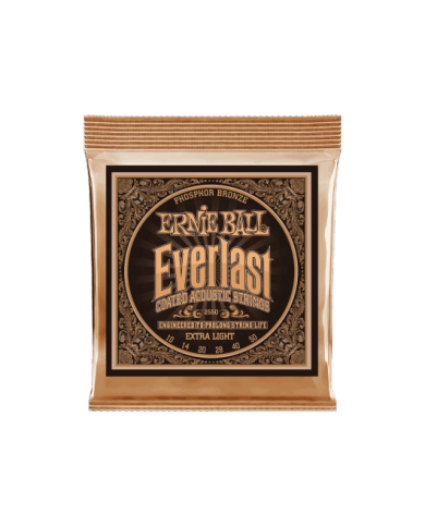 ERNIE BALL - 2550 - CORDES ACOUSTIQUE - Extra Light Everlast Phosphore Bronze 10-50 ERNIE BALL - 2550 - CORDES ACOUSTIQUE - Extra Light Everlast Phosphore Bronze 10-50