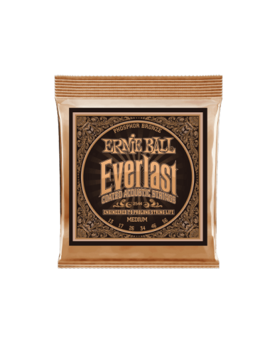 ERNIE BALL - 2544 - CORDES ACOUSTIQUE - MEDIUM EVERLAST COATED PHOSPHORE BRONZE 13-56 ERNIE BALL - 2544 - CORDES ACOUSTIQUE - MEDIUM EVERLAST COATED PHOSPHORE BRONZE 13-56
