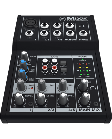 MACKIE - MIX5 - TABLE DE MIXAGE ANALOGIQUE COMPACTE - 5 CANAUX, 8 ENTRÉES MACKIE - MIX5 - TABLE DE MIXAGE ANALOGIQUE COMPACTE - 5 CANAUX, 8 ENTRÉES