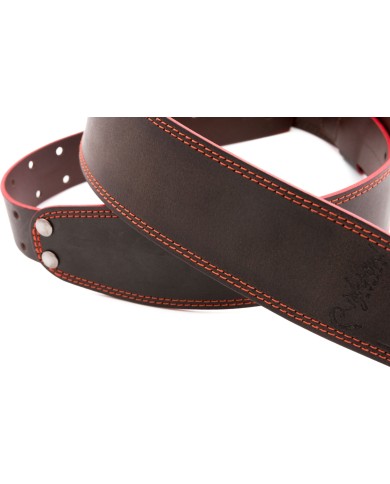 RIGHTON - MASTERK-BRRD - SANGLE GUITARE CUIR MASTERKEY - BRUN