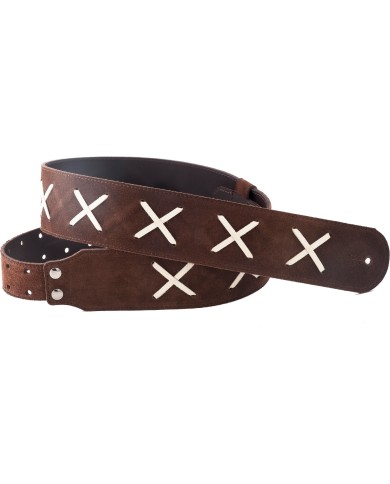 RIGHTON - LEGENDDG-BR - SANGLE GUITARE CUIR LEGEND DG - BRUN