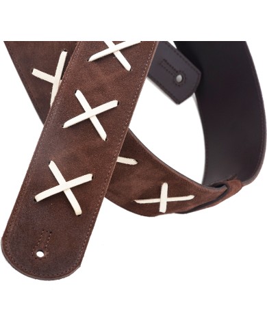 RIGHTON - LEGENDDG-BR - SANGLE GUITARE CUIR LEGEND DG - BRUN