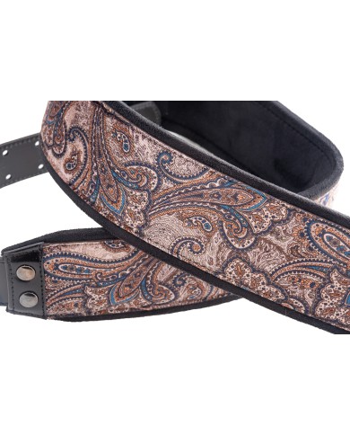 RIGHTON - J-PAISLEY-BR - SANGLE GUITARE VELOUR - BRUN RIGHTON - J-PAISLEY-BR - SANGLE GUITARE VELOUR - BRUN