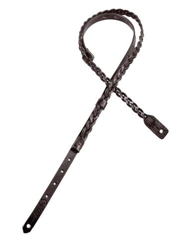 UMPLAIT-BK - RIGHTON - SANGLE UKULELE - CUIR TRESSE - NOIRE