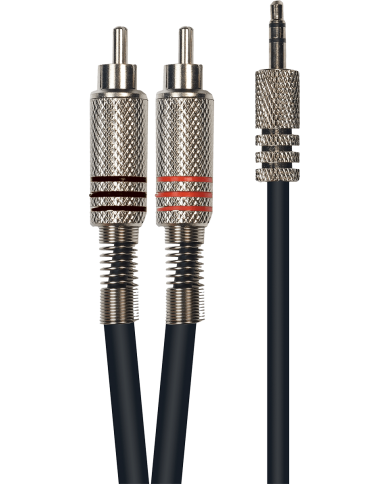 YELLOW CABLE - K06M-3 - CABLE MINI JACK STEREO MALE / 2 RCA MALE - 3M