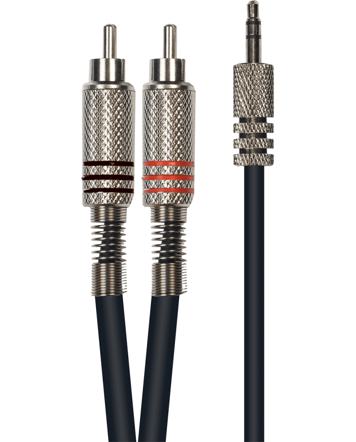 YELLOW CABLE - K06M-3 - CABLE MINI JACK STEREO MALE / 2 RCA MALE - 3M