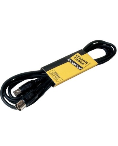 YELLOW CABLE - MD1 - CABLE MIDI DIN 5 BROCHES MALE / DIN 5 BROCHES MALE - 1M - NOIR