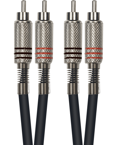 YELLOW CABLE - K04-1 - CABLE 2 RCA MALE / 2 RCA MALE - 1M - NOIR