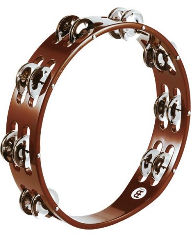 MEINL - TA2AB - TAMBOURIN - BOIS BRUN - 2 RANGEES DE CYMBALES NICKEL MEINL - TA2AB - TAMBOURIN - BOIS BRUN - 2 RANGEES DE CYMBALES NICKEL
