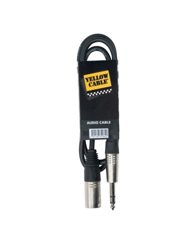 YELLOW CABLE - K14-1 - CABLE JACK STEREO MALE / XLR MALE - 1M - NOIR