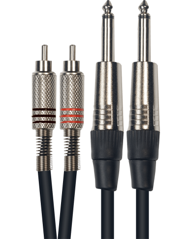 YELLOW CABLE K03-3 - Câble 2 RCA mâle/2 jack mono mâle 3m YELLOW CABLE K03-3 - Câble 2 RCA mâle/2 jack mono mâle 3m