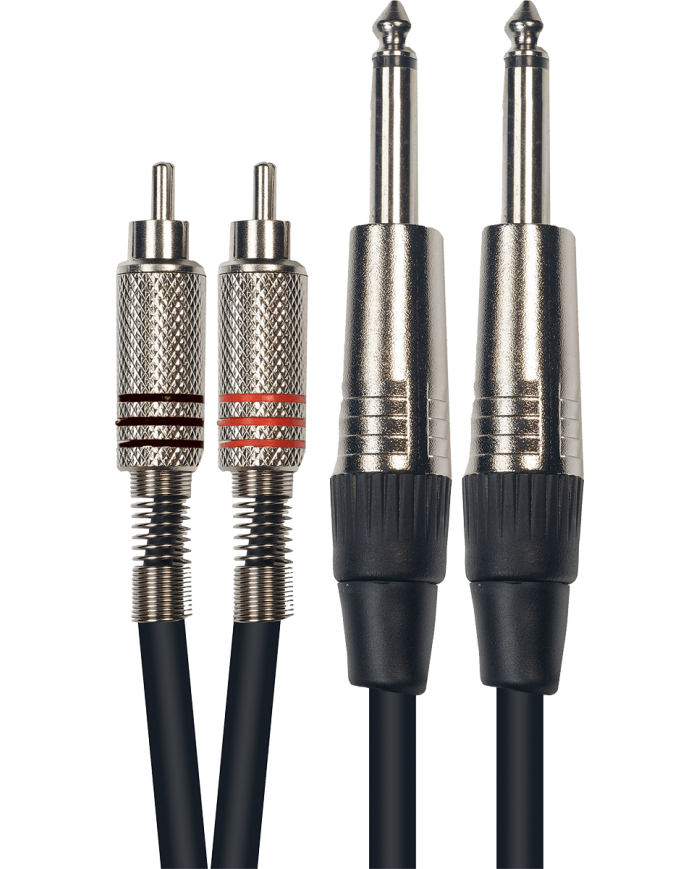 YELLOW CABLE K03-3 - Câble 2 RCA mâle/2 jack mono mâle 3m YELLOW CABLE K03-3 - Câble 2 RCA mâle/2 jack mono mâle 3m
