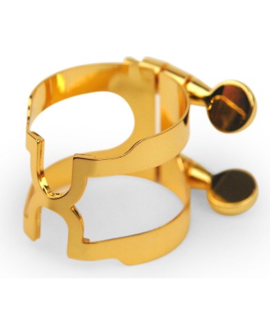 D'ADDARIO - HTS2G - LIGATURE H ET COUVRE BEC SAXOPHONE TENOR - RICO SIGNATURE - BECS EN METAL - DOREE