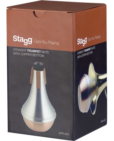 STAGG - MTR-S3C - SOURDINE DROITE POUR TROMPETTE - PARTIE INFERIEURE EN CUIVRE