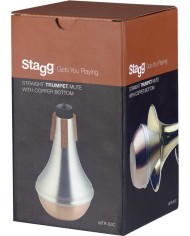 STAGG - MTR-S3C - SOURDINE DROITE POUR TROMPETTE - PARTIE INFERIEURE EN CUIVRE