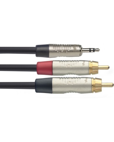 STAGG - NYC6/MPS2CMR - CABLE Y - MINI JACK / 2 RCA (M/M)