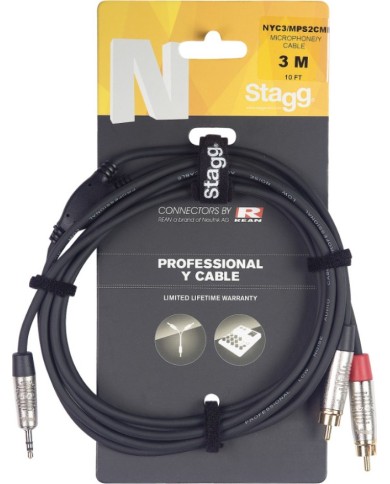 STAGG - NYC6/MPS2CMR - CABLE Y - MINI JACK / 2 RCA (M/M)