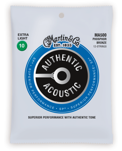 MARTIN MA500 Extra light 10 - 47 - Cordes guitare acoustique 12 cordes MARTIN MA500 Extra light 10 - 47 - Cordes guitare acoustique 12 cordes
