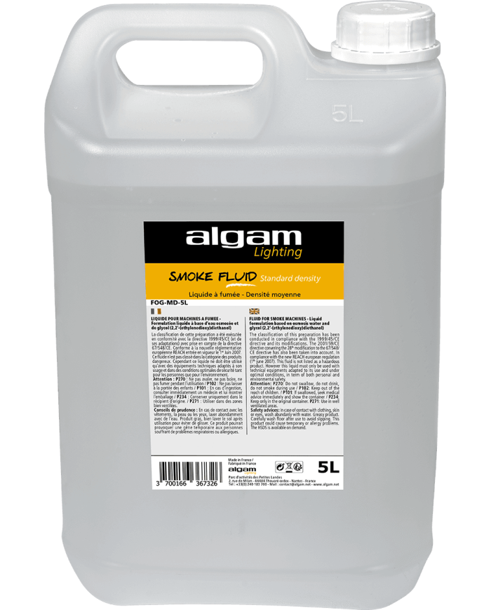 ALGAM LIGHTING - FOG-MD-5L - LIQUIDE À FUMÉE - MOYENNE DENSITE - 5L