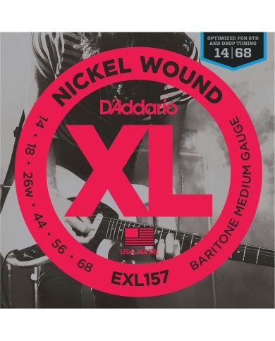 D'ADDARIO EXL157 14/68 - BARITONE MEDIUM - Cordes guitare électrique D'ADDARIO EXL157 14/68 - BARITONE MEDIUM - Cordes guitare électrique