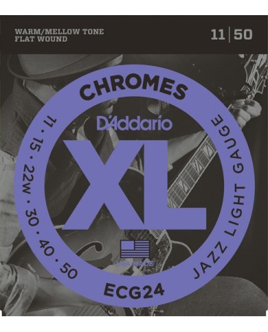 D'ADDARIO ECG24 XL CHROMES 11/50 -  JAZZ LIGHT - Cordes guitare électrique