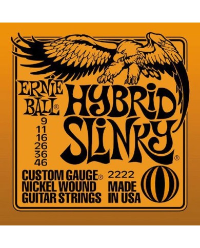ERNIE BALL 2222 Hybrid Slinky 9 - 46 - Cordes guitare électrique ERNIE BALL 2222 Hybrid Slinky 9 - 46 - Cordes guitare électrique