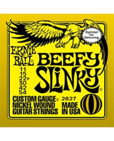 ERNIE BALL 2627 Beefy Slinky 11 - 54 - Cordes guitare électrique ERNIE BALL 2627 Beefy Slinky 11 - 54 - Cordes guitare électrique