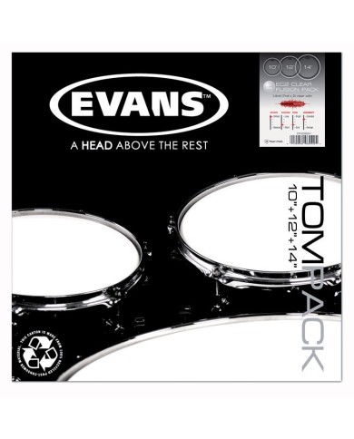 EVANS TPEC2SCLRF Tom Pack EC2S Fusion 12"13"16" Clear -  Peaux batterie
