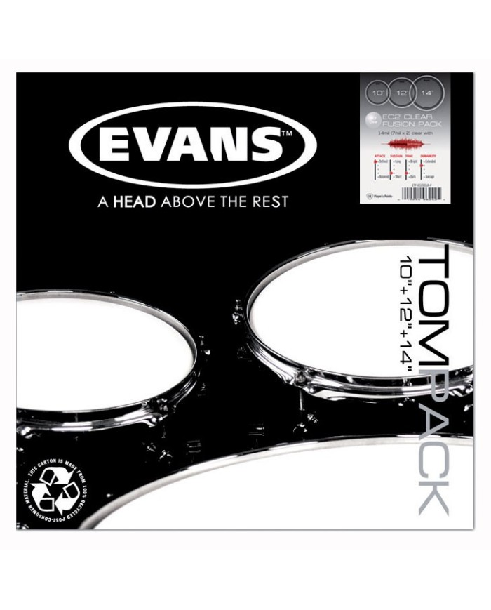 EVANS TPEC2SCLRF Tom Pack EC2S Fusion 12"13"16" Clear -  Peaux batterie EVANS TPEC2SCLRF Tom Pack EC2S Fusion 12"13"16" Clear -  Peaux batterie