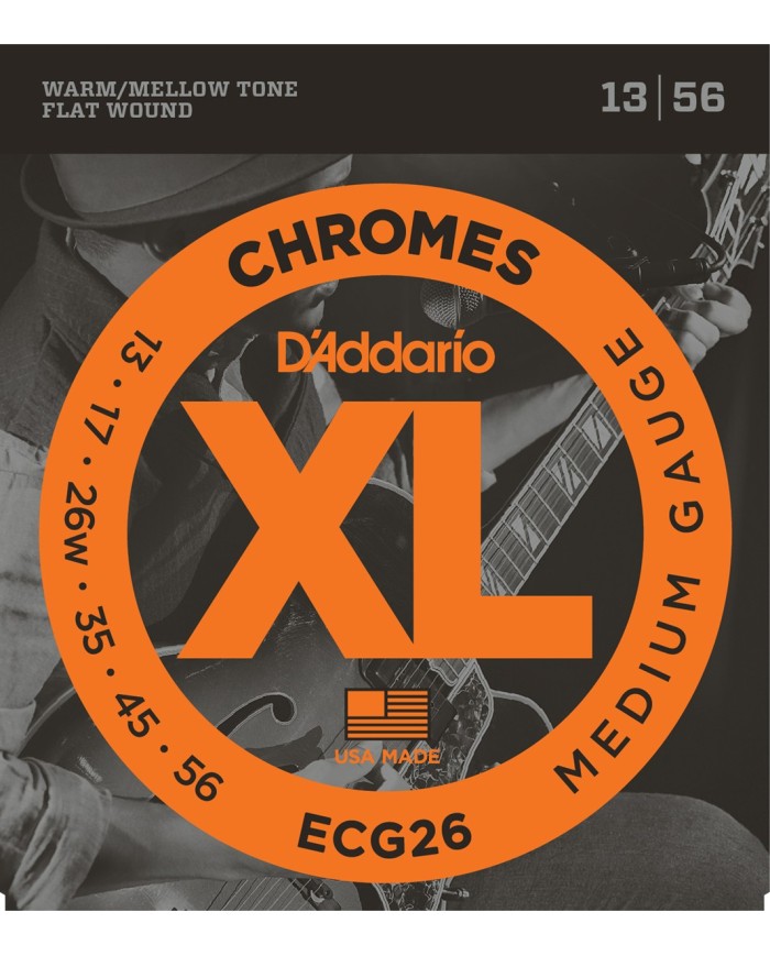 D'ADDARIO XL CHROMES ECG26 Medium 13 - 56 - Cordes guitare électrique D'ADDARIO XL CHROMES ECG26 Medium 13 - 56 - Cordes guitare électrique