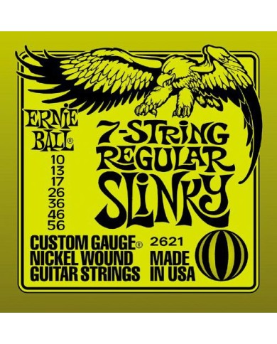ERNIE BALL 2621 Regular Slinky 10 - 56 Jeu 7 cordes - Cordes guitare électrique ERNIE BALL 2621 Regular Slinky 10 - 56 Jeu 7 cordes - Cordes guitare électrique